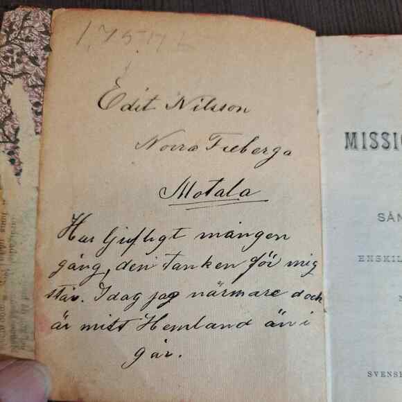 Antique 1900 Swedish Missionary Church Songbook Songs Psalms Book Soft Cover - Picture 9 of 16